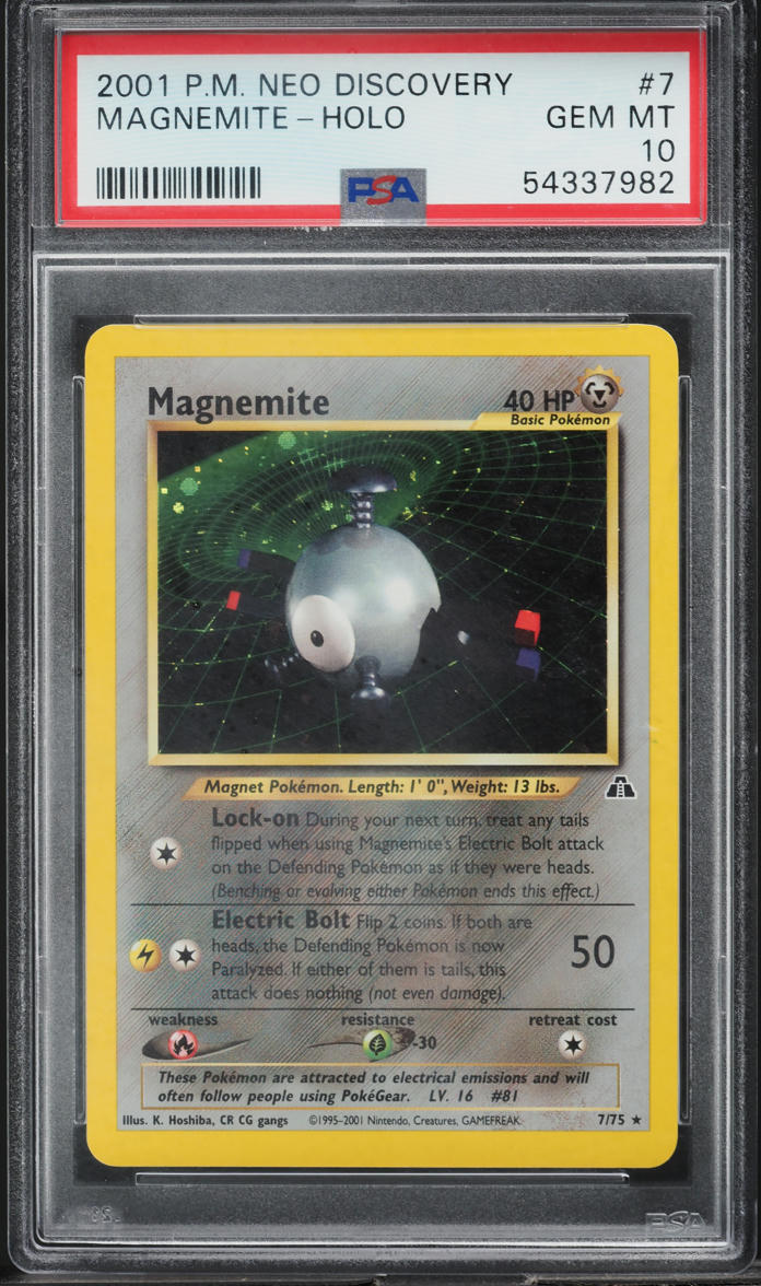 2001 Pokemon Neo Discovery Holo Magnemite #7 PSA 10 GEM MINT