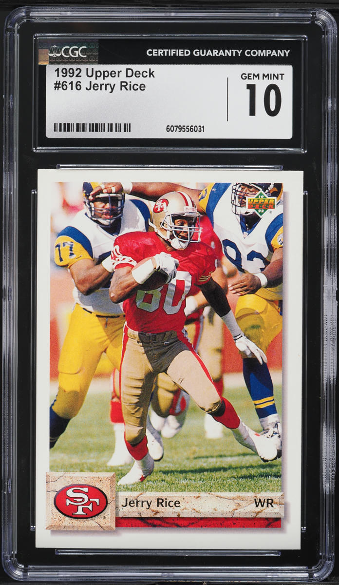1992 Upper Deck Football Jerry Rice #616 CGC 10 GEM MINT