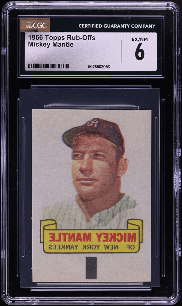 1966 Topps Rub-Offs Mickey Mantle CGC 6 EXMT