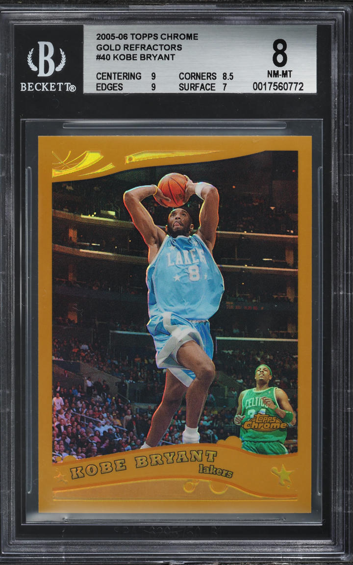 2005 Topps Chrome Gold Refractor Kobe Bryant /99 #40 BGS 8 NM-MT