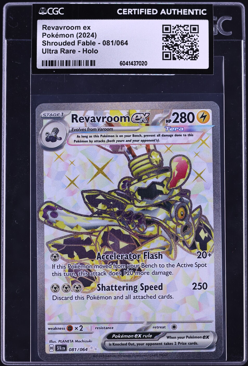 2024 Pokemon Scarlet & Violet Shrouded Fable Full Art Revavroom ex #81 CGC AUTH
