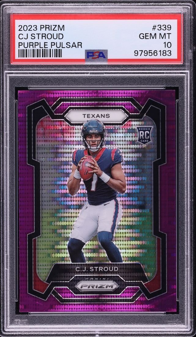 2023 Panini Prizm Purple Pulsar C.J. Stroud ROOKIE #339 PSA 10 GEM MINT