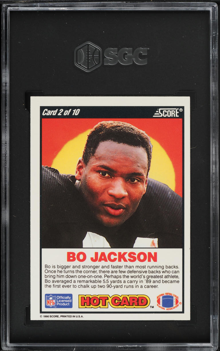 1990 Score Football Hot Card Bo Jackson #2 SGC 8.5 NM-MT+