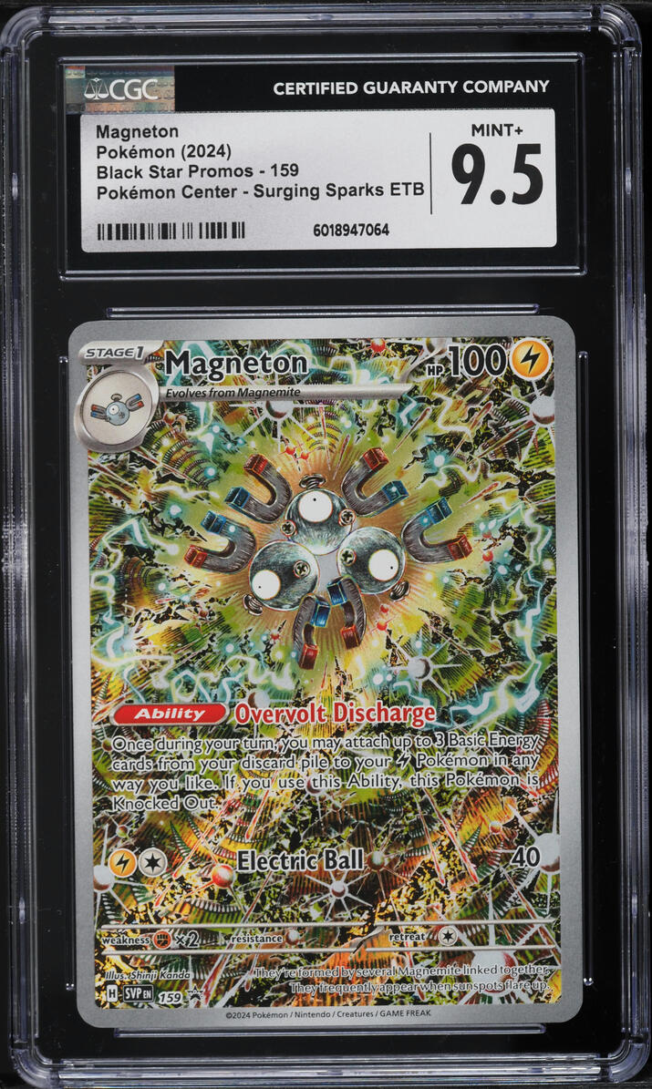 2024 Pokemon SV Black Star Promo Surging Sparks ETB Art Rare Magneton CGC 9.5