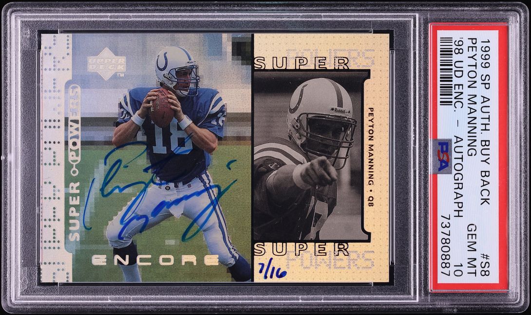 1999 SP Authentic Buyback '98 Encore Peyton Manning AUTO /16 #S8 PSA 10 GEM MINT - Photo 1