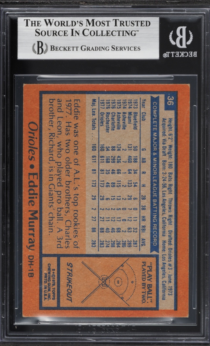 1978 Topps Eddie Murray ROOKIE #36 BGS 4.5 VGEX+