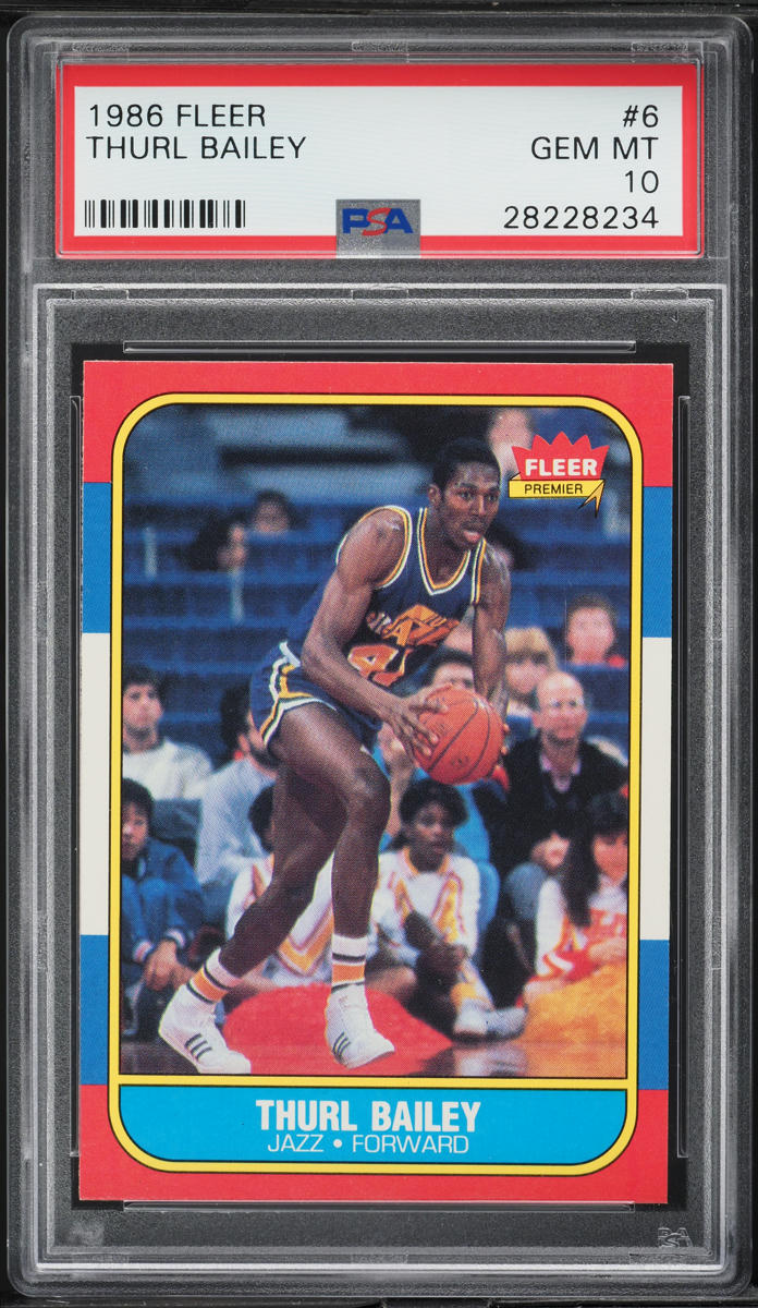 1986 Fleer Basketball Thurl Bailey #6 PSA 10 GEM MINT