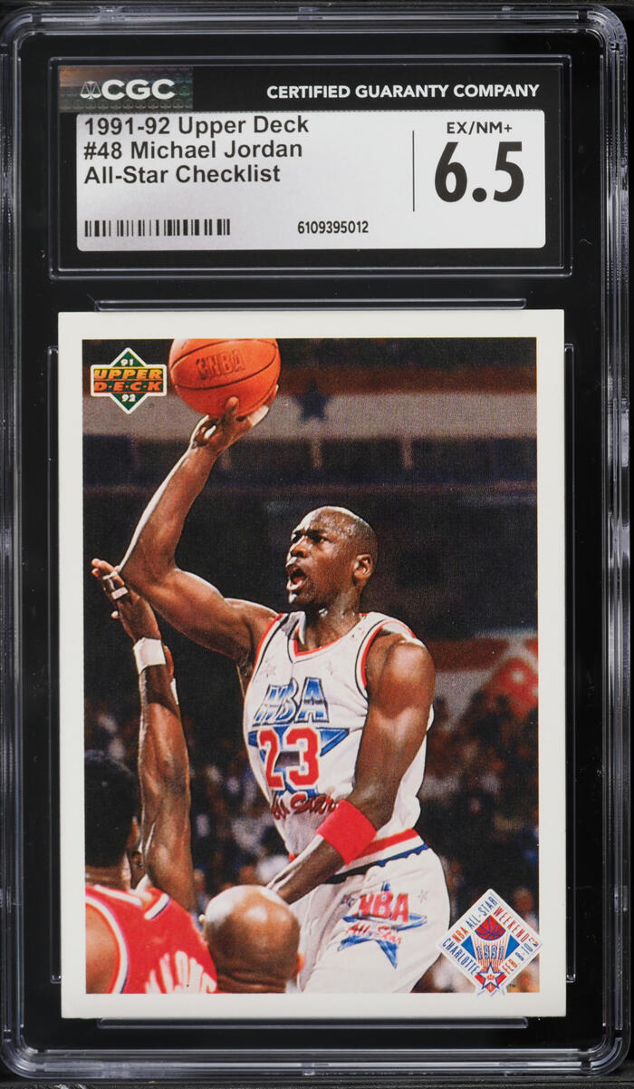 1991 Upper Deck All Star Checklist Michael Jordan #48 CGC 6.5 EXMT+