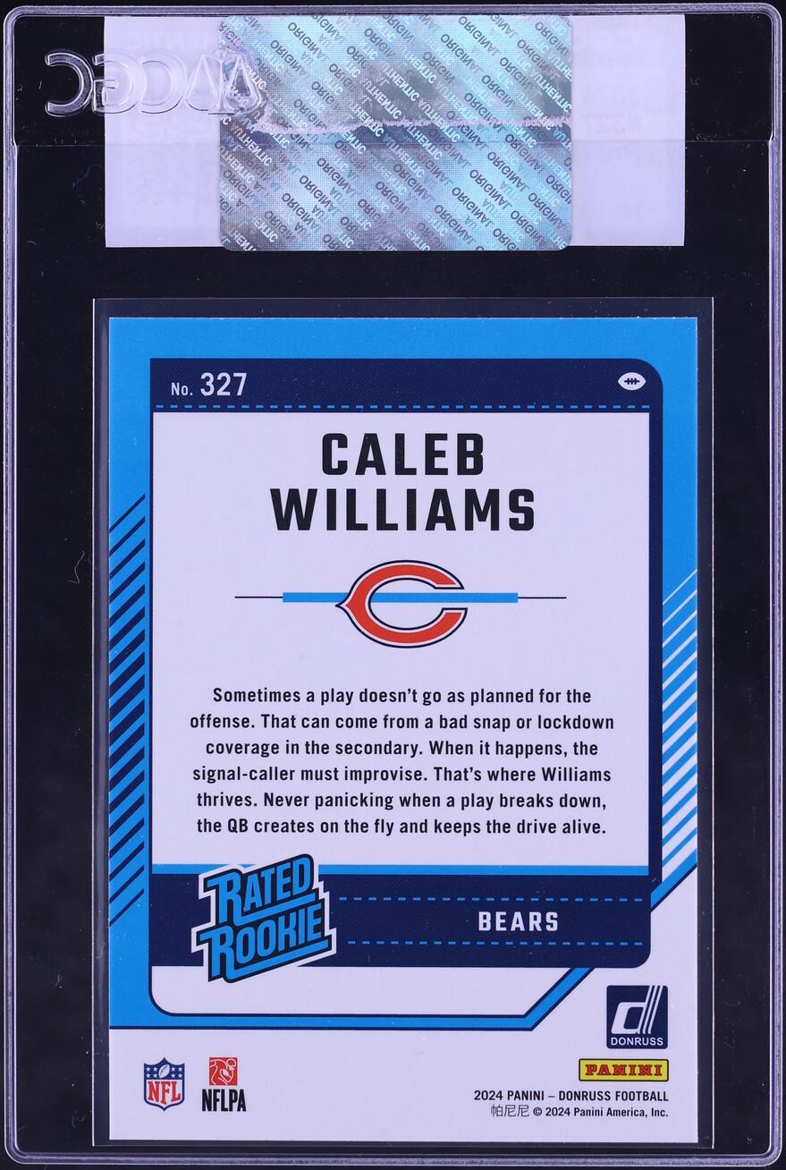 2024 Donruss Press Proof Green Caleb Williams ROOKIE #327 CGC AUTH