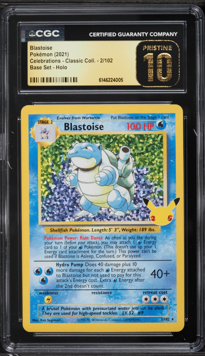 2021 Pokemon Sword & Shield Celebrations Classic Collection Holo Blastoise #2 CGC 10 PRISTINE