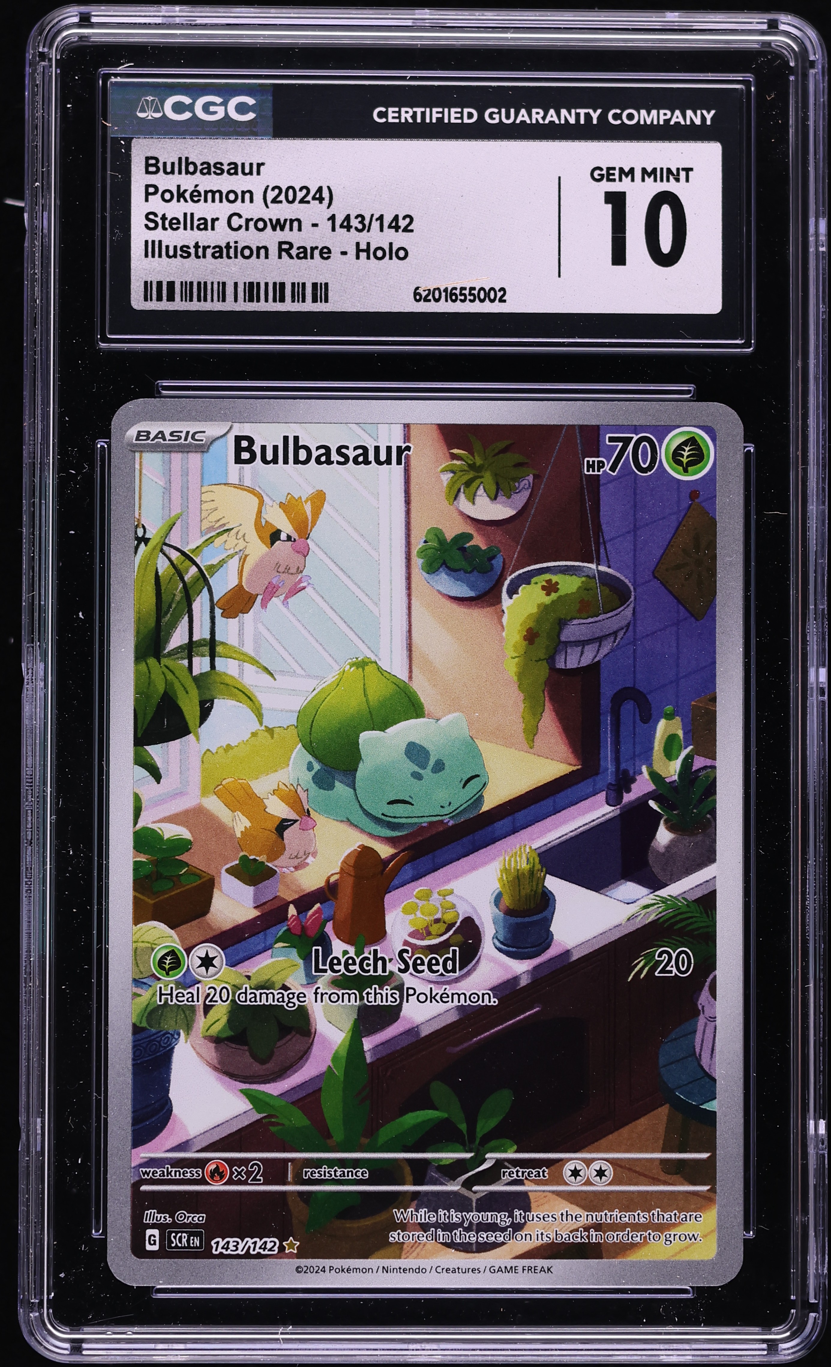 2024 Pokemon Scarlet & Violet Stellar Crown IR Bulbasaur #143 CGC 10 GEM MINT