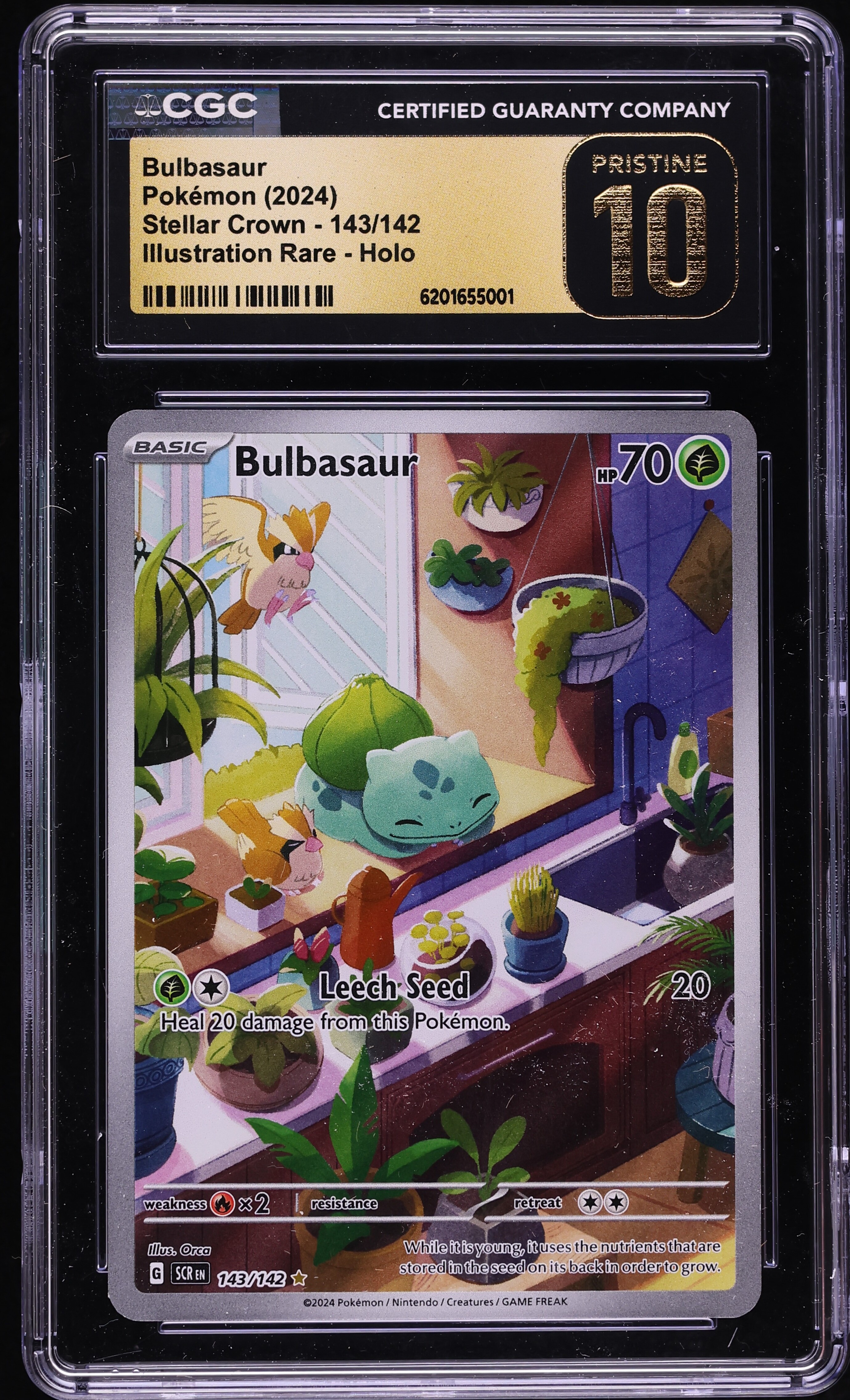 2024 Pokemon Scarlet & Violet Stellar Crown IR Bulbasaur #143 CGC 10 PRISTINE