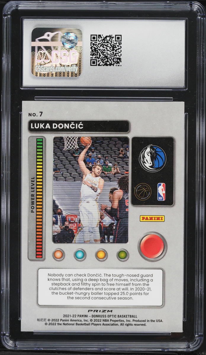 2021 Donruss Optic T-Minus 3...2...1 Purple Luka Doncic #7 CSG 10 GEM MINT