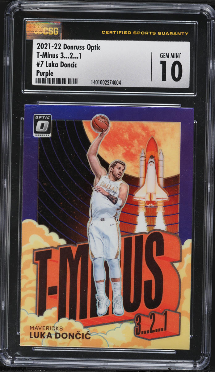 2021 Donruss Optic T-Minus 3...2...1 Purple Luka Doncic #7 CSG 10 GEM MINT