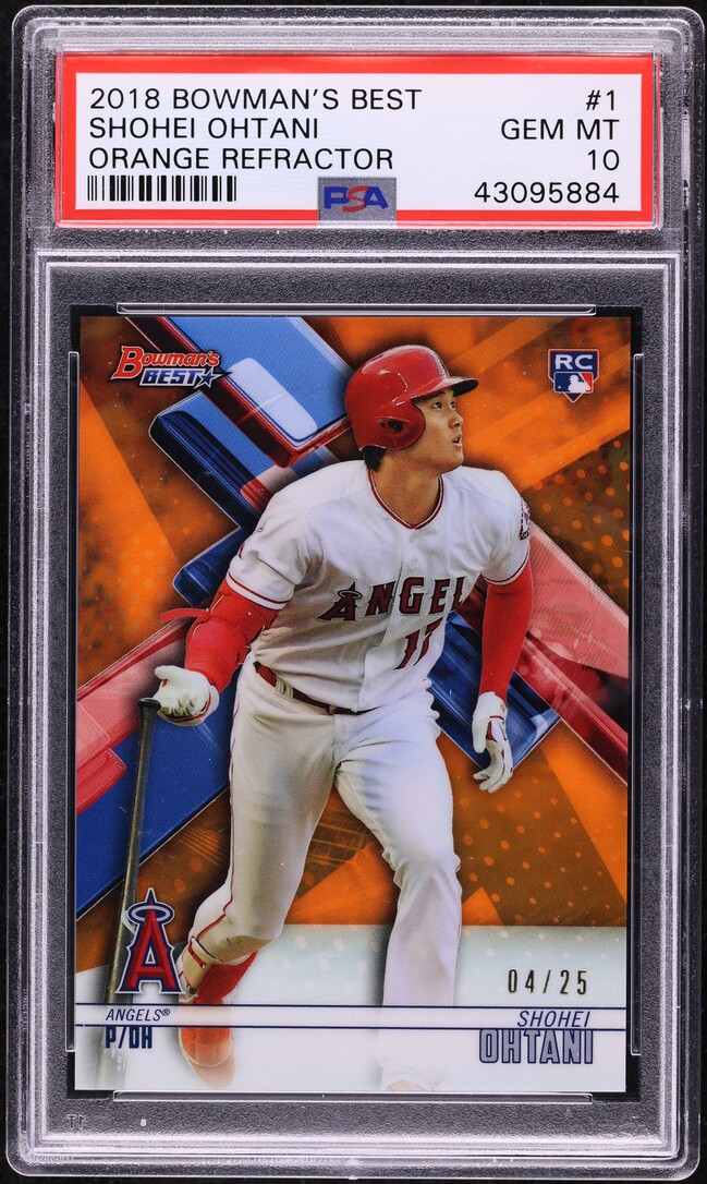 2018 Bowman's Best Orange Refractor Shohei Ohtani ROOKIE /25 #1 PSA 10 GEM MINT