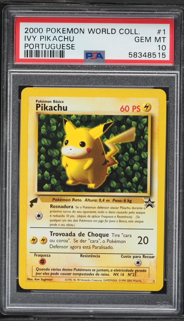2000 Pokemon Portuguese World Collection Ivy Pikachu #1 PSA 10 GEM MINT