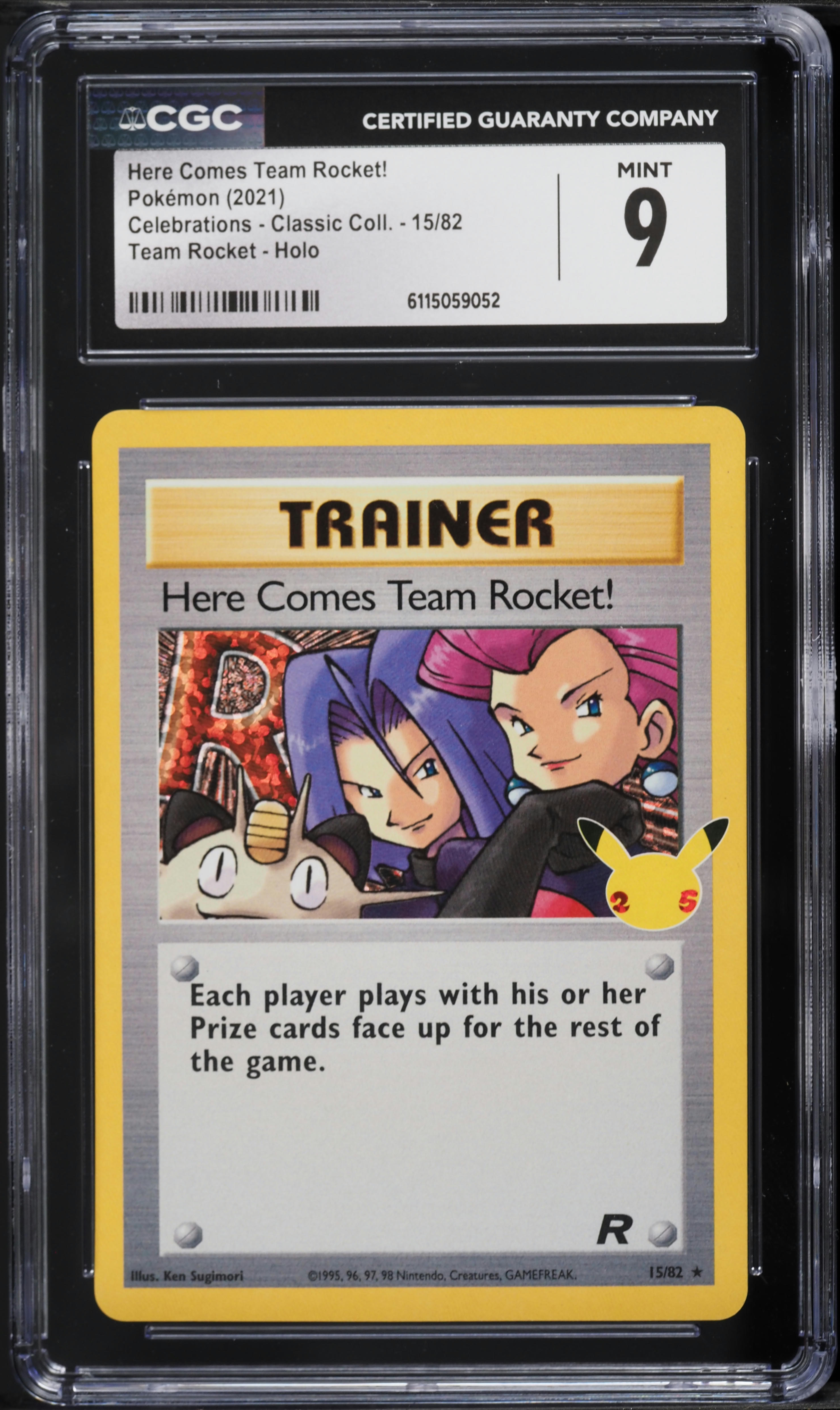 2021 Pokemon Sword & Shield Celebrations Holo Here Comes Team Rocket! #15 CGC 9 MINT