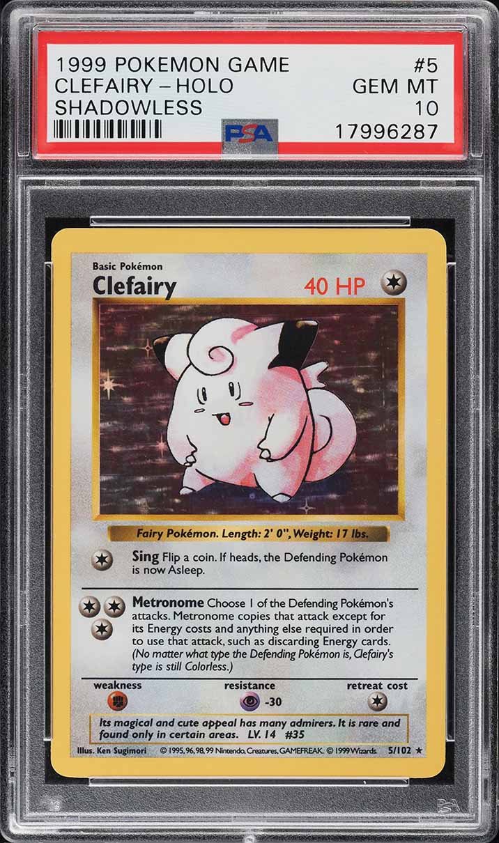 1999 Pokemon Base Set Shadowless Holo Clefairy #5 PSA 10 GEM MINT