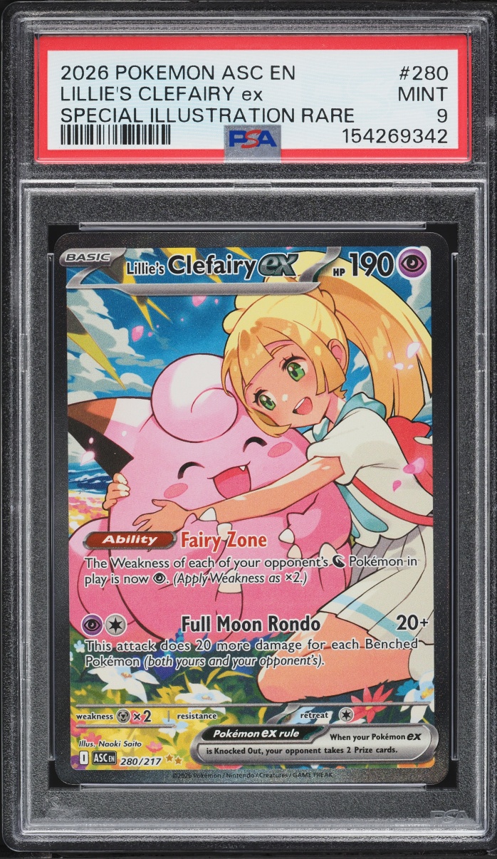 2026 Pokemon Mega Evolution Ascended Heroes SIR Lillie's Clefairy Ex #280 PSA 9 MINT