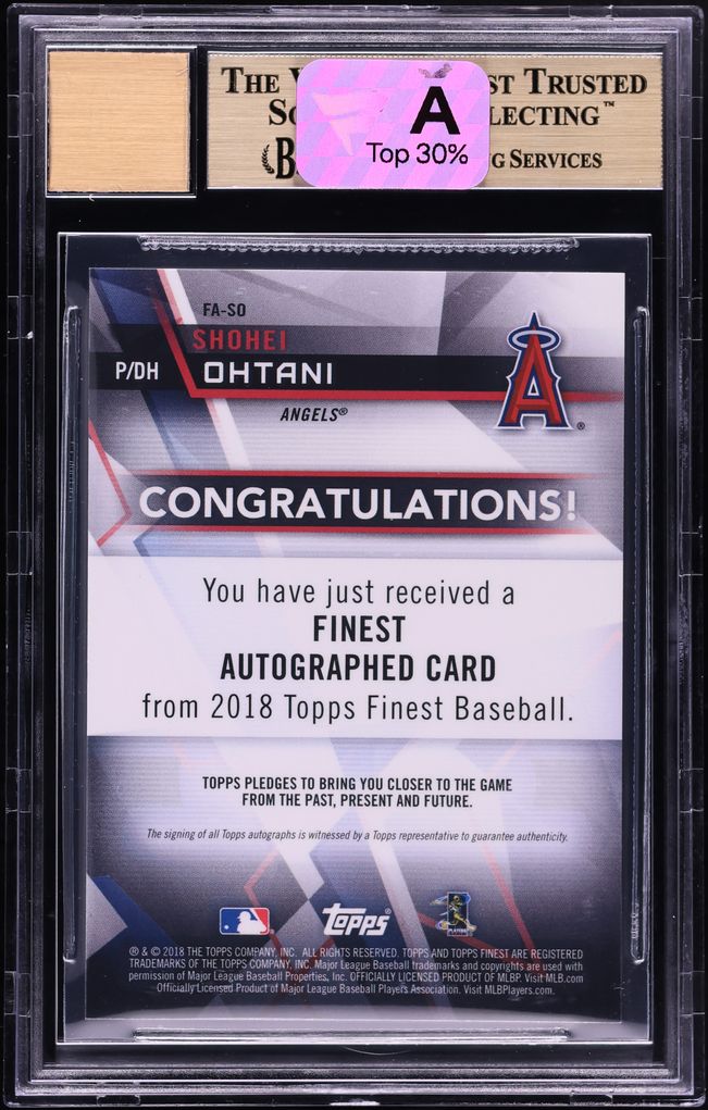 2018 Finest Gold Refractor Shohei Ohtani ROOKIE AUTO /50 #FA-SO BGS 9.5 GEM MINT