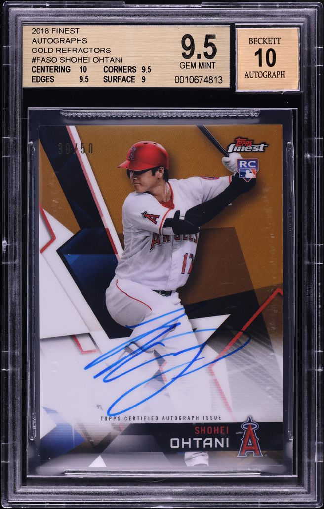 2018 Finest Gold Refractor Shohei Ohtani ROOKIE AUTO /50 #FA-SO BGS 9.5 GEM MINT