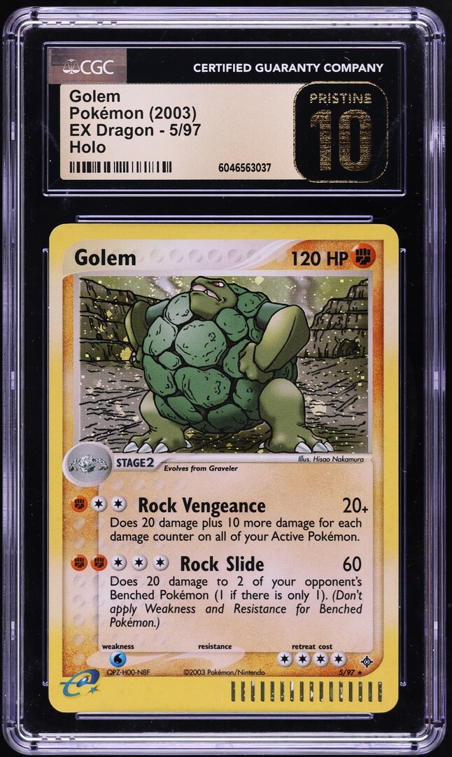 2003 Pokemon EX Dragon Holo Golem #5 CGC 10 PRISTINE