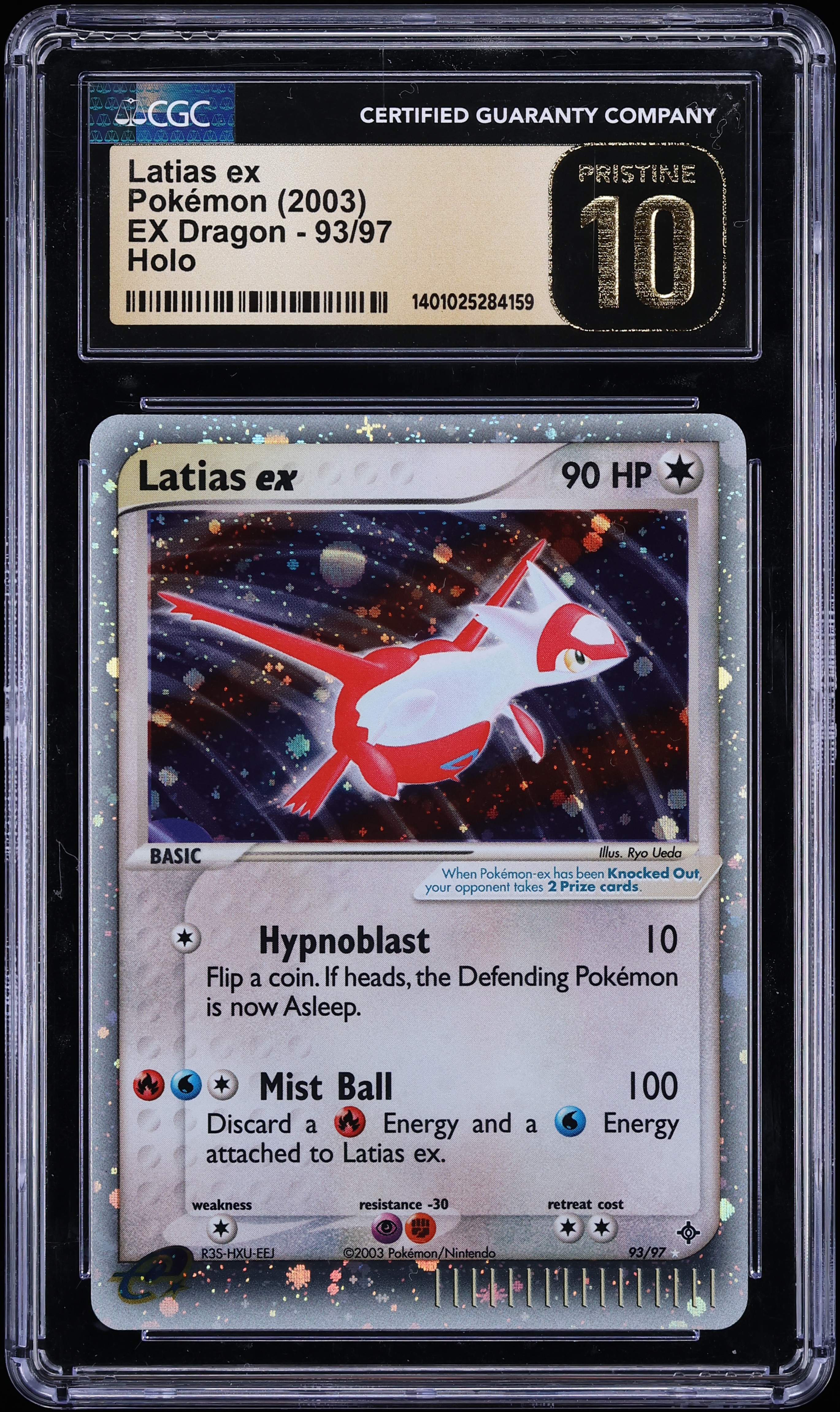 2003 Pokemon EX Dragon Holo Latias EX #93 CGC 10 PRISTINE