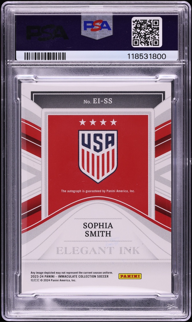 2023 Immaculate Collection Elegant Ink Silver Sophia Smith AUTO /49 #EI-SS PSA 9 MINT