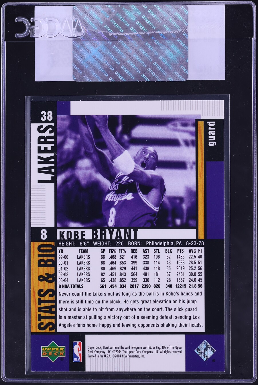 2004 Upper Deck Hardcourt Kobe Bryant #38 CGC AUTH