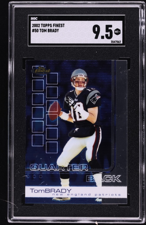 2002 Finest Football Tom Brady #50 SGC 9.5 MINT+