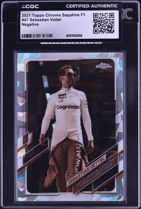 2020 Topps Chrome Formula 1 F1 Sapphire Sebastian Vettel #176 PSA