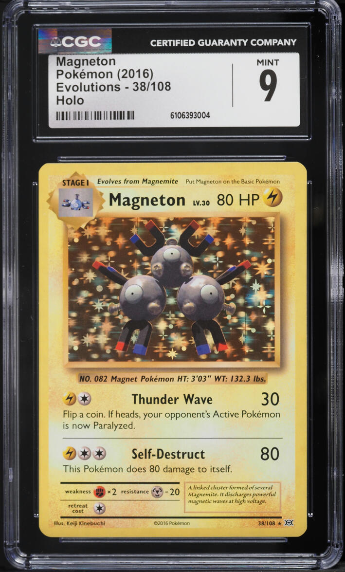 2016 Pokemon XY Evolutions Holo Magneton #38 CGC 9 MINT