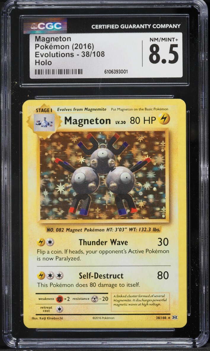 2016 Pokemon XY Evolutions Holo Magneton #38 CGC 8.5 NM-MT+