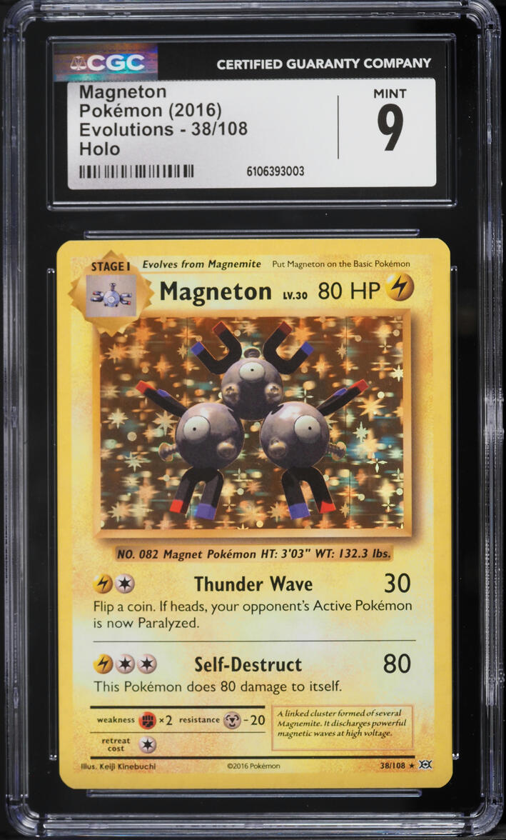 2016 Pokemon XY Evolutions Holo Magneton #38 CGC 9 MINT
