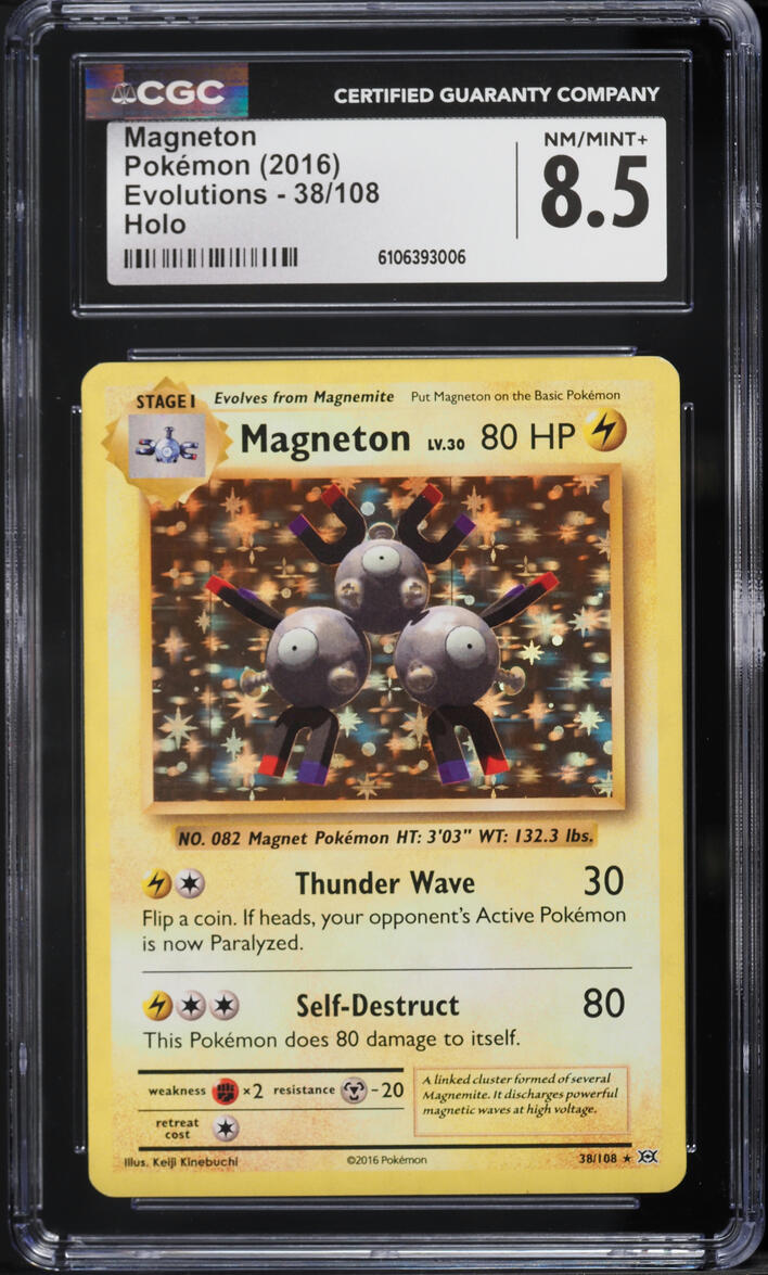 2016 Pokemon XY Evolutions Holo Magneton #38 CGC 8.5 NM-MT+