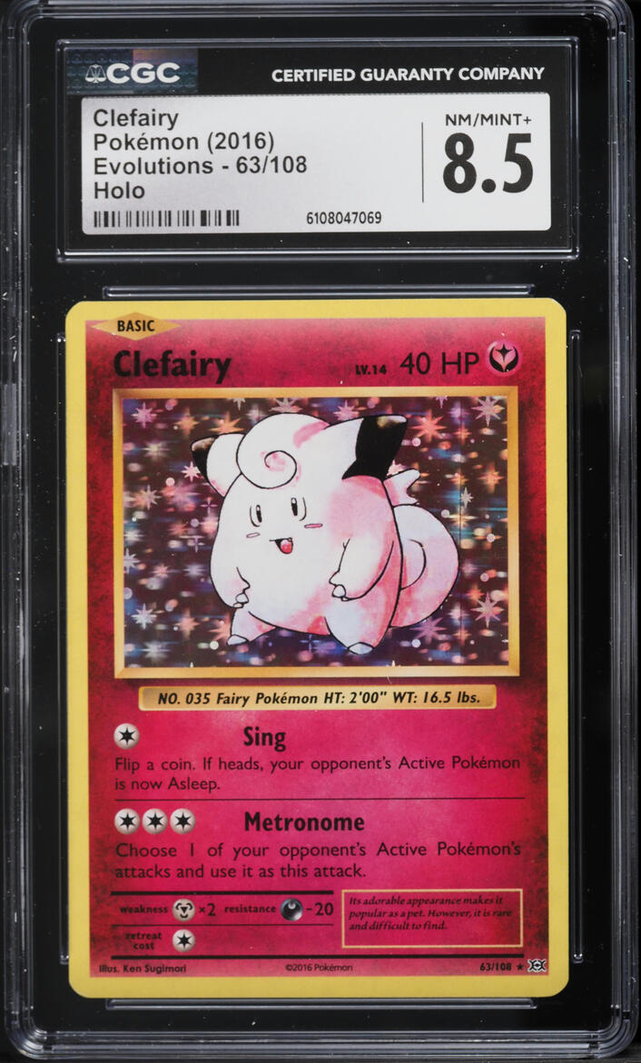 2016 Pokemon XY Evolutions Holo Clefairy #63 CGC 8.5 NM-MT+