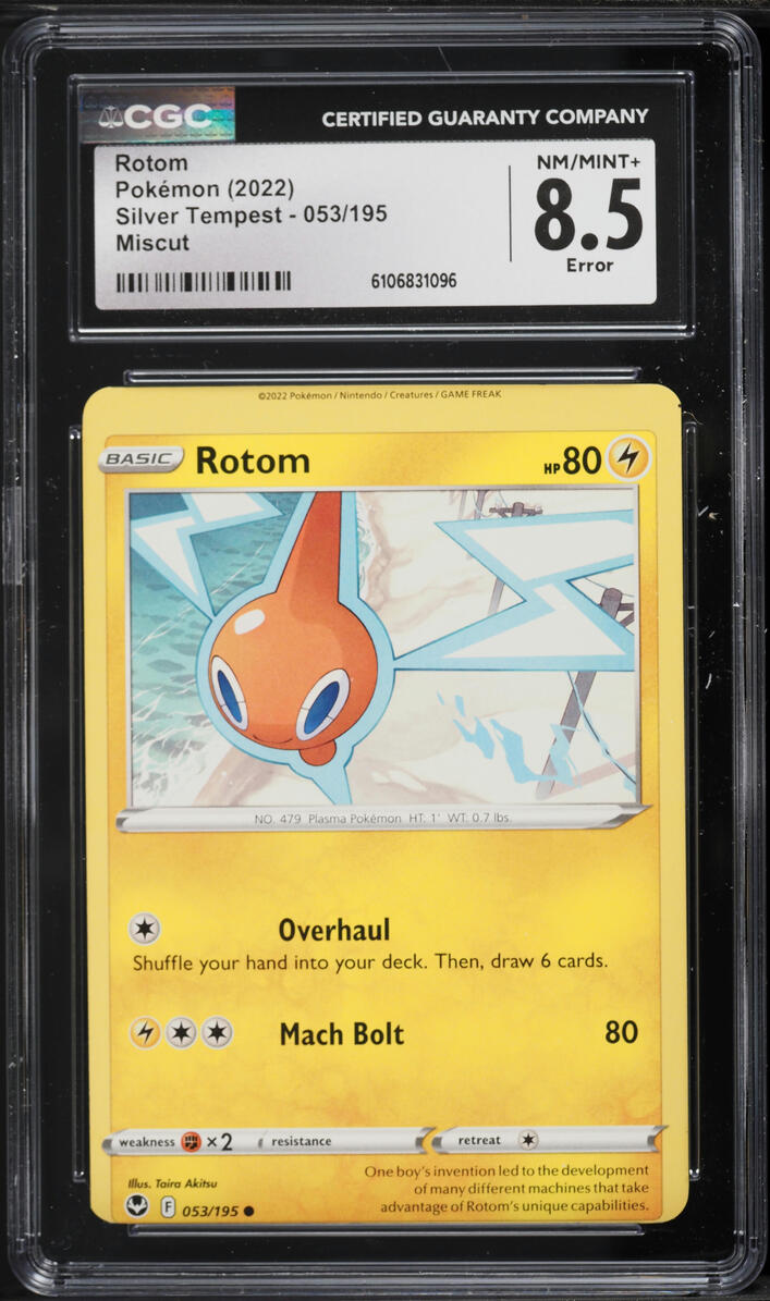 2022 Pokemon Sword & Shield Silver Tempest Error Rotom #53 CGC 8.5 NM-MT+