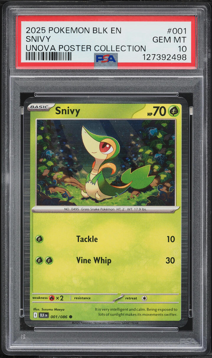 2025 Pokemon Scarlet & Violet Black Bolt Unova Poster Collection Snivy #1 PSA 10 GEM MINT