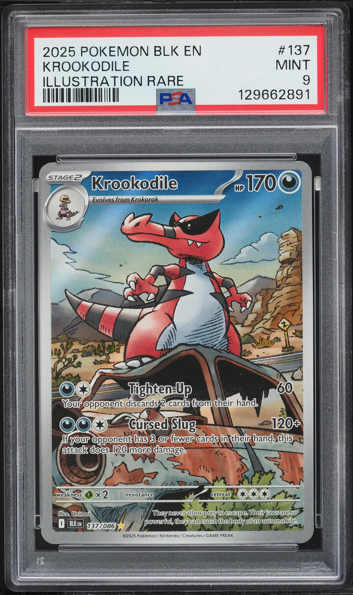 2025 Pokemon Scarlet & Violet Black Bolt IR Krookodile #137 PSA 9 MINT