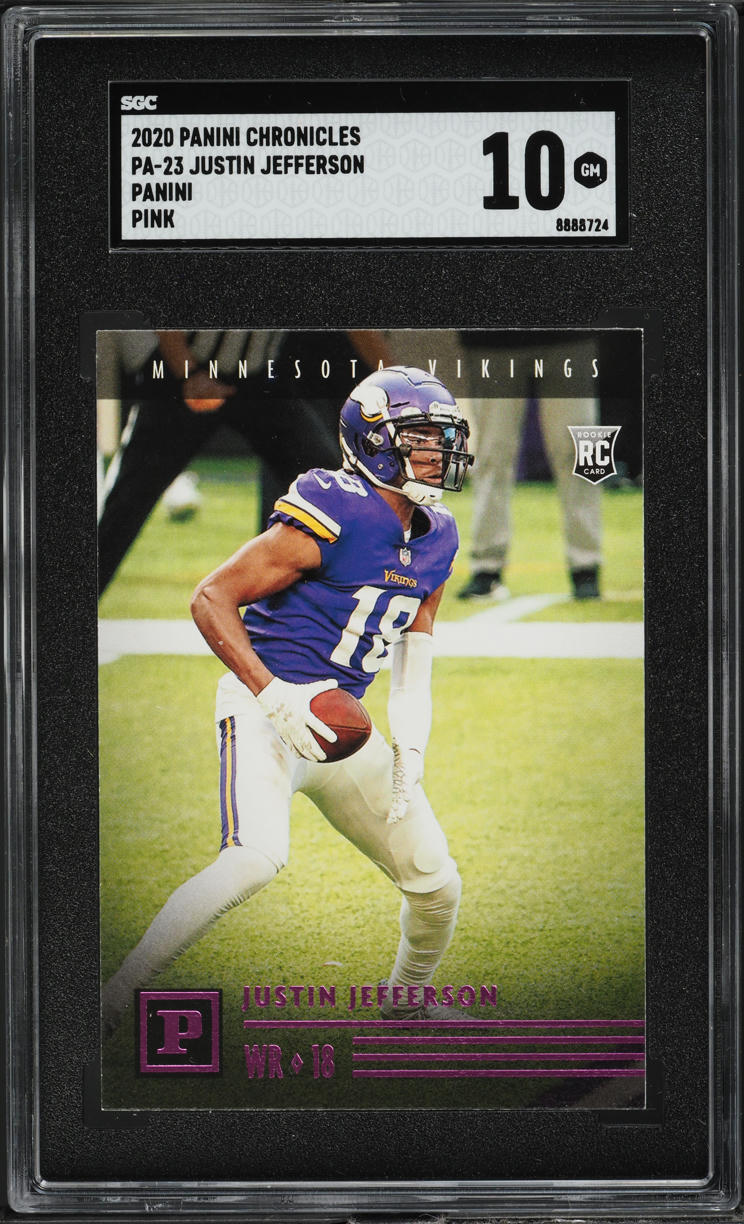 2020 Panini Chronicles Panini Pink Justin Jefferson ROOKIE #PA-23 SGC 10 GEM MINT