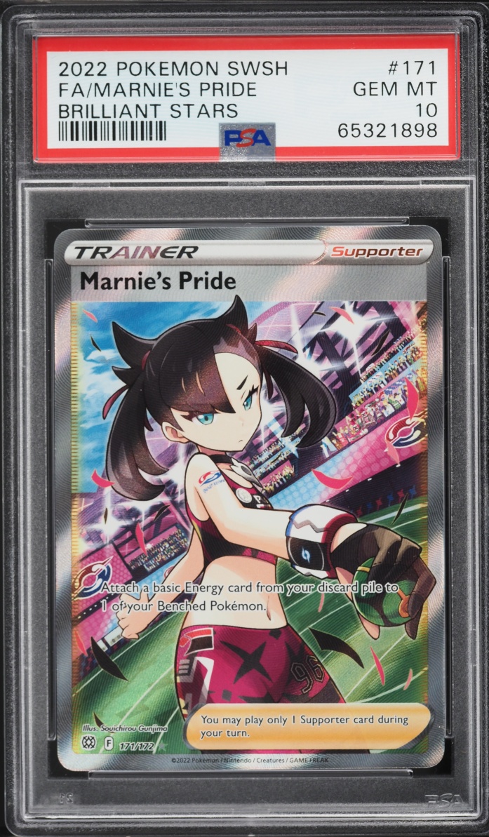 2022 Pokemon Sword & Shield Brilliant Stars Full Art Marnie's Pride #171 PSA 10 GEM MINT