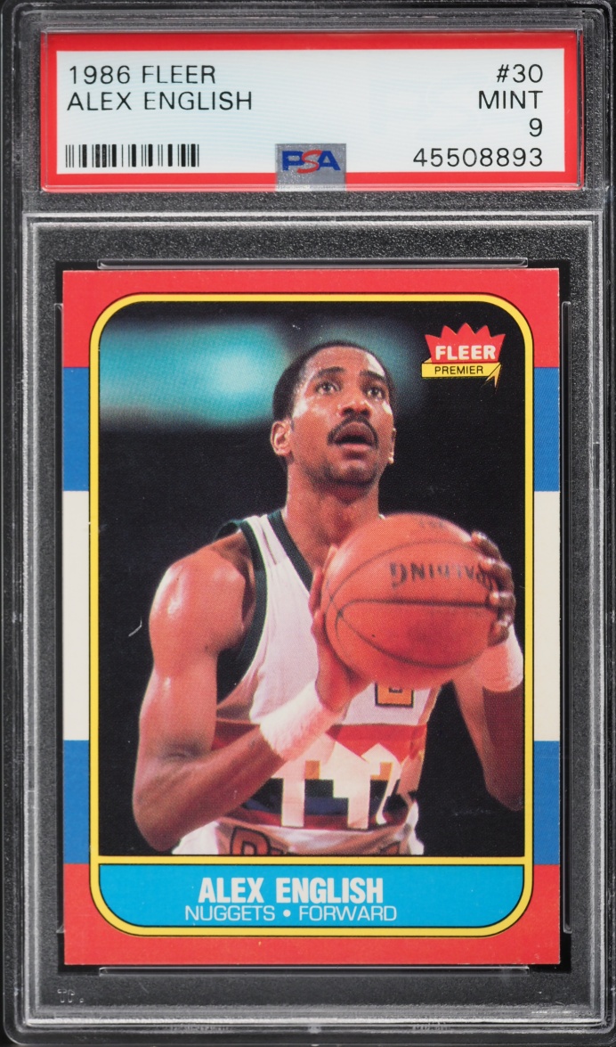 1986 Fleer Basketball Alex English #30 PSA 9 MINT
