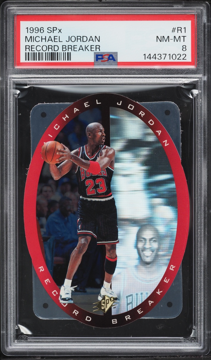 1996 SPx Record Breaker Die-Cut Michael Jordan #R1 PSA 8 NM-MT