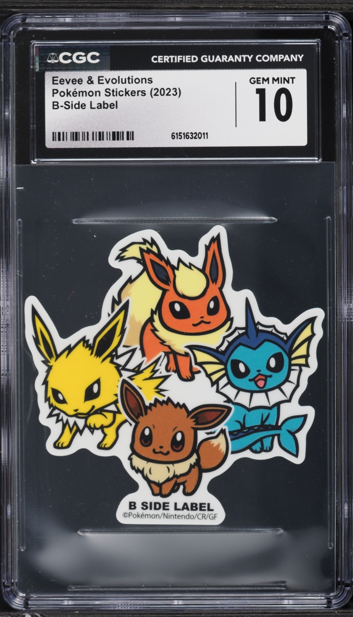 2023 Pokemon Stickers B-Side Label Eevee & Evolutions CGC 10 GEM MINT ...