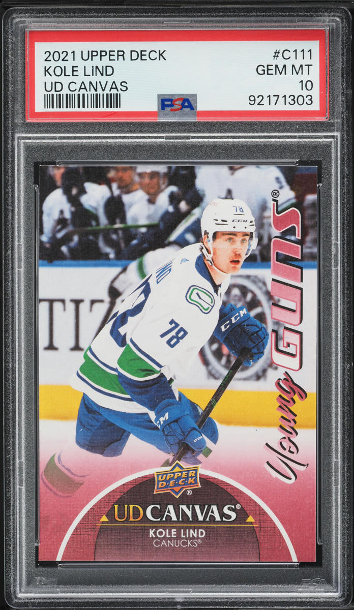2021 Upper Deck Canvas Young Guns Kole Lind ROOKIE #C111 PSA 10 GEM MINT