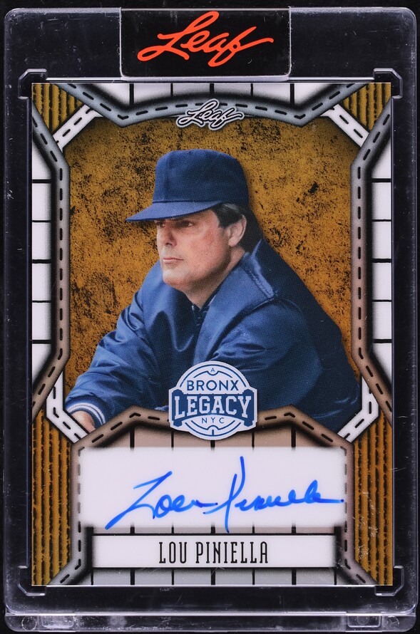 2025 Leaf A Bronx Legacy Gold Prismatic Lou Piniella AUTO 1/1 #BA-LP1
