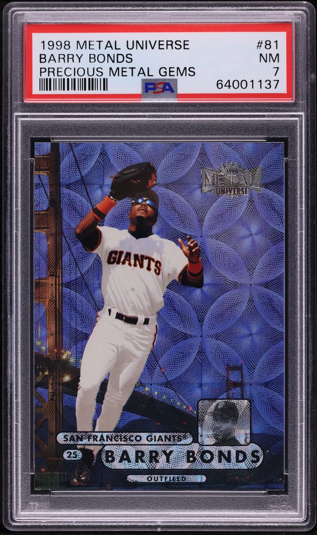 1998 Metal Universe Precious Metal Gems PMG Barry Bonds /50 #81 PSA 7 NRMT