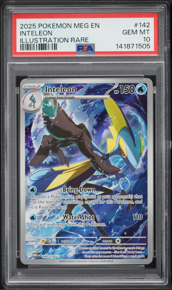 2025 Pokemon Mega Evolution IR Inteleon #142 PSA 10 GEM MINT