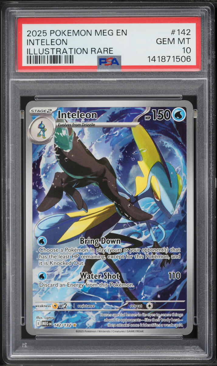 2025 Pokemon Mega Evolution IR Inteleon #142 PSA 10 GEM MINT
