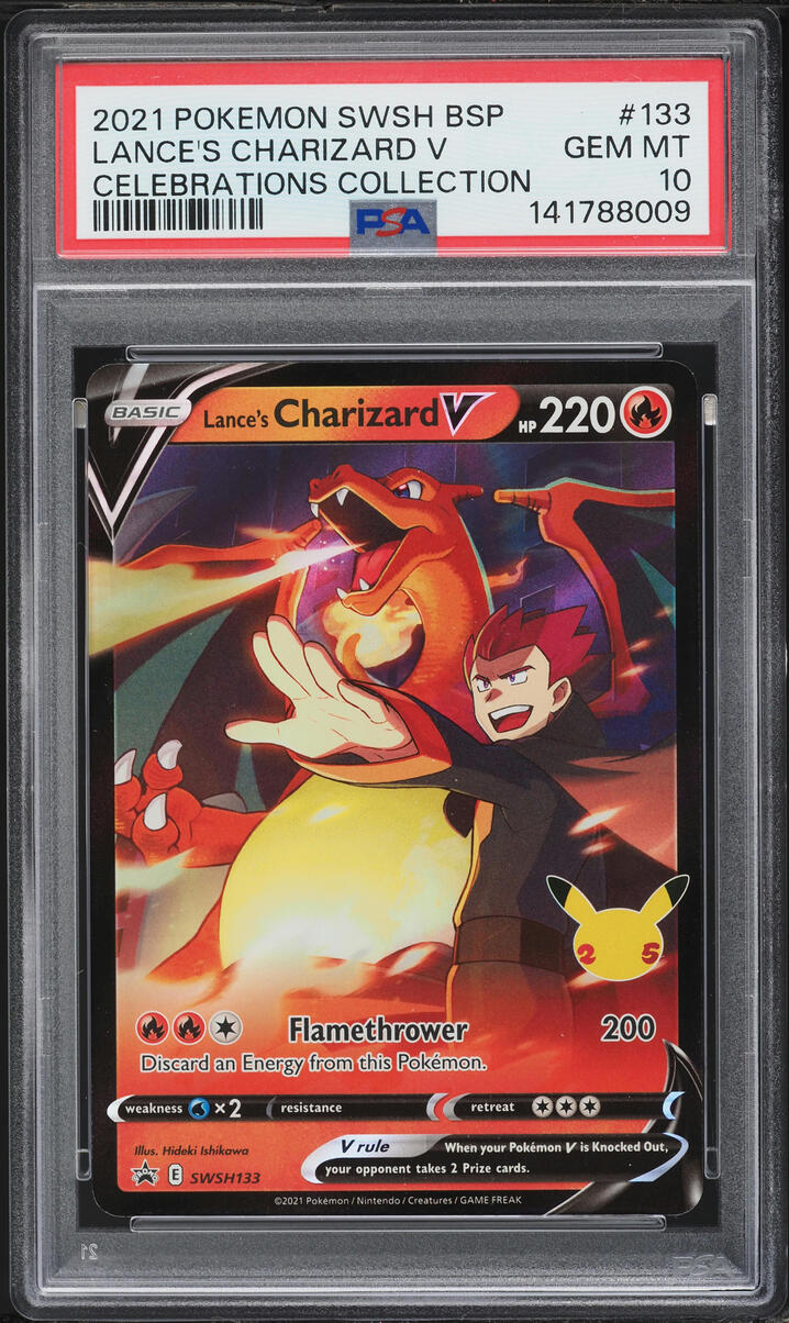 2021 Pokemon SWSH Promo Celebrations Holo Lance's Charizard V #SWSH133 PSA 10 GEM MINT